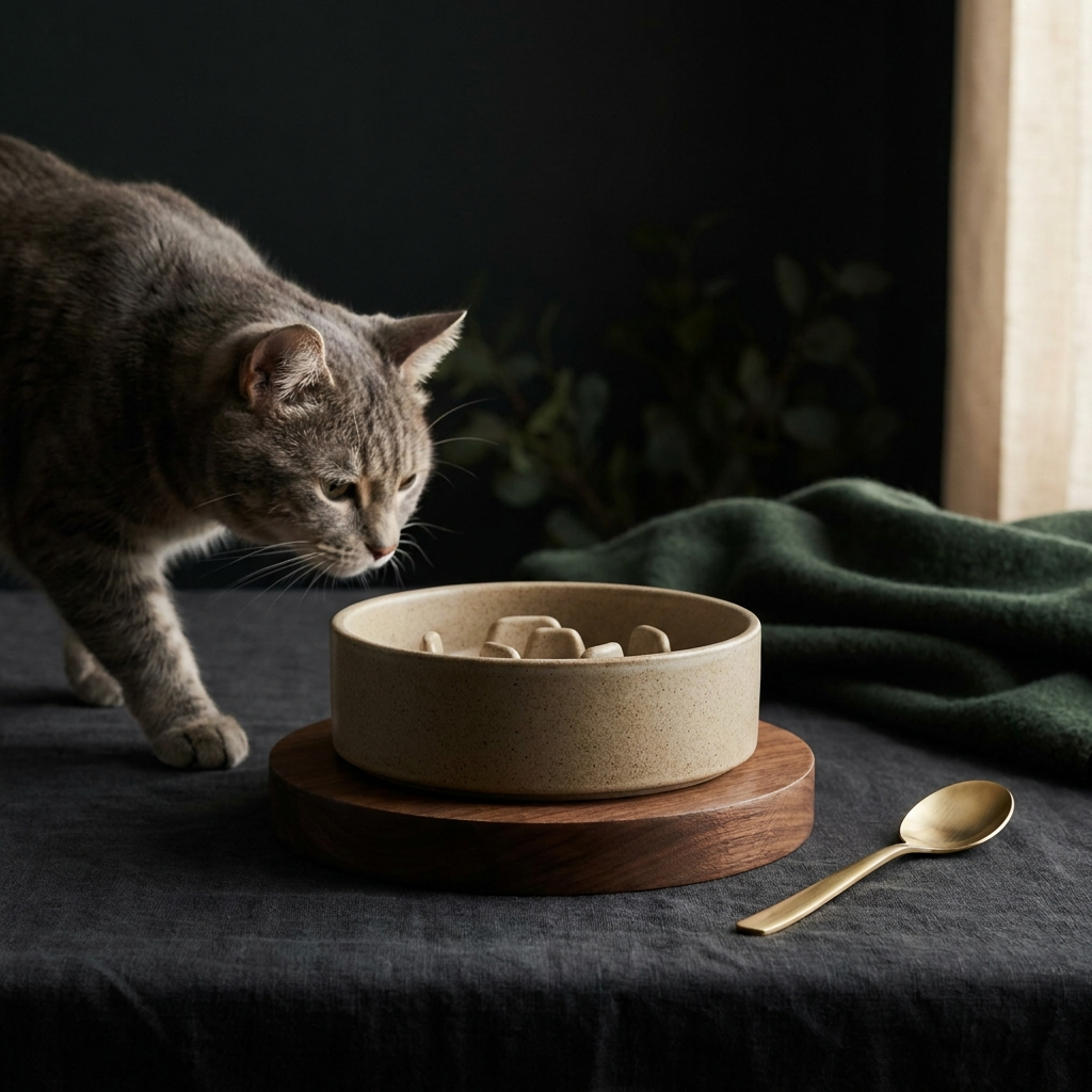 The Slow Bowl — Ceramic Anti-Gulp Feeder
