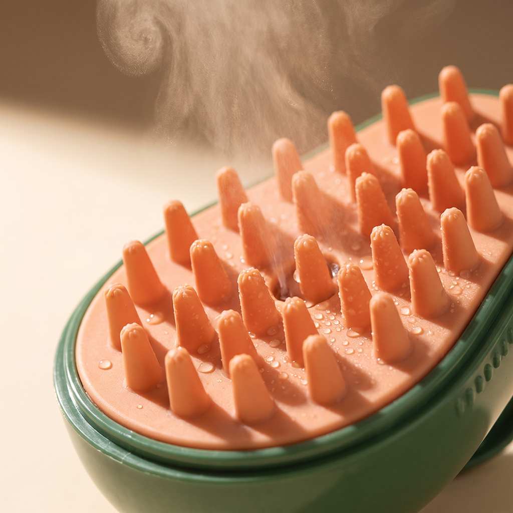 The Purr — Self-Cleaning Steam Grooming Brush