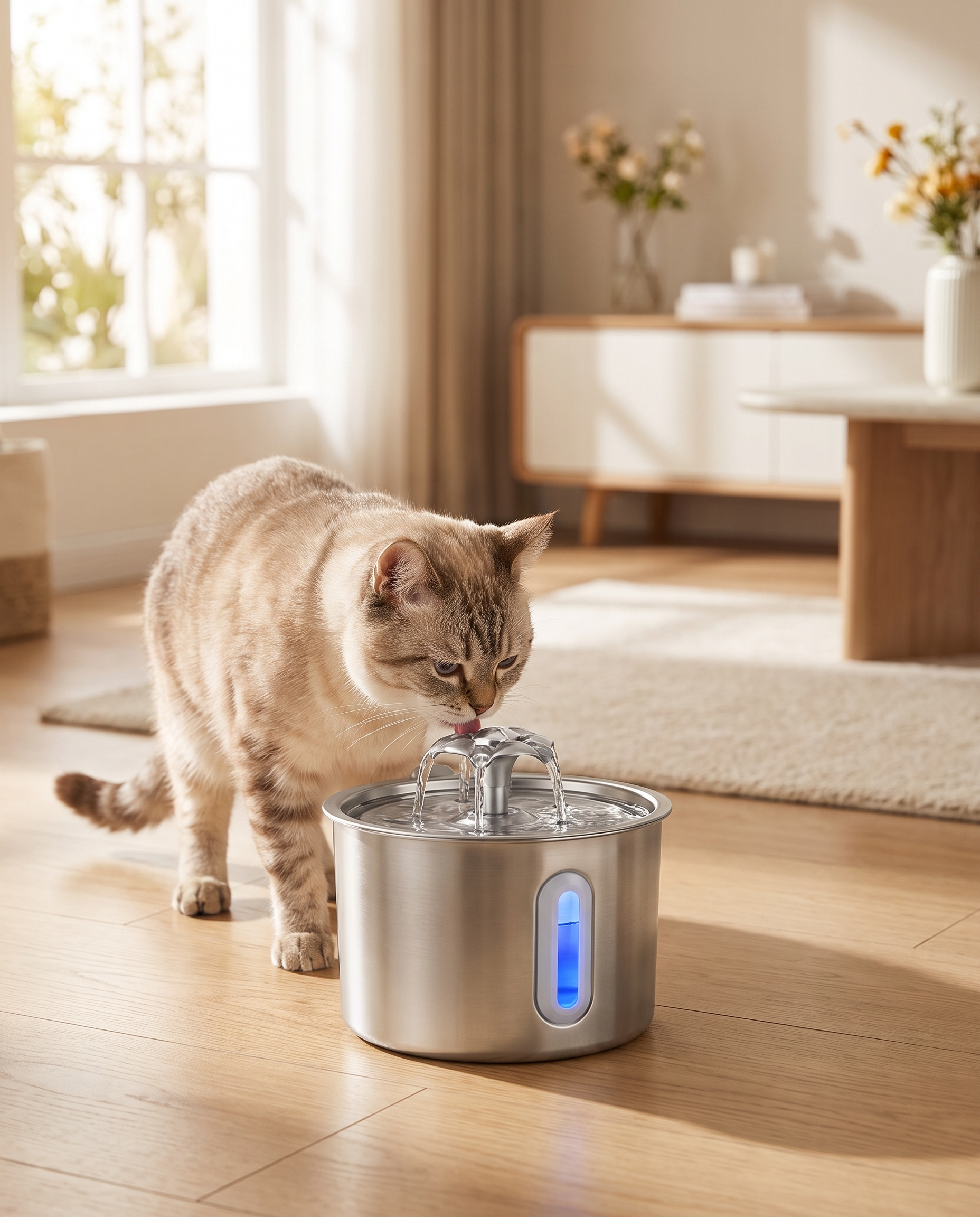 The Spring — Stainless Steel Cat Water Fountain